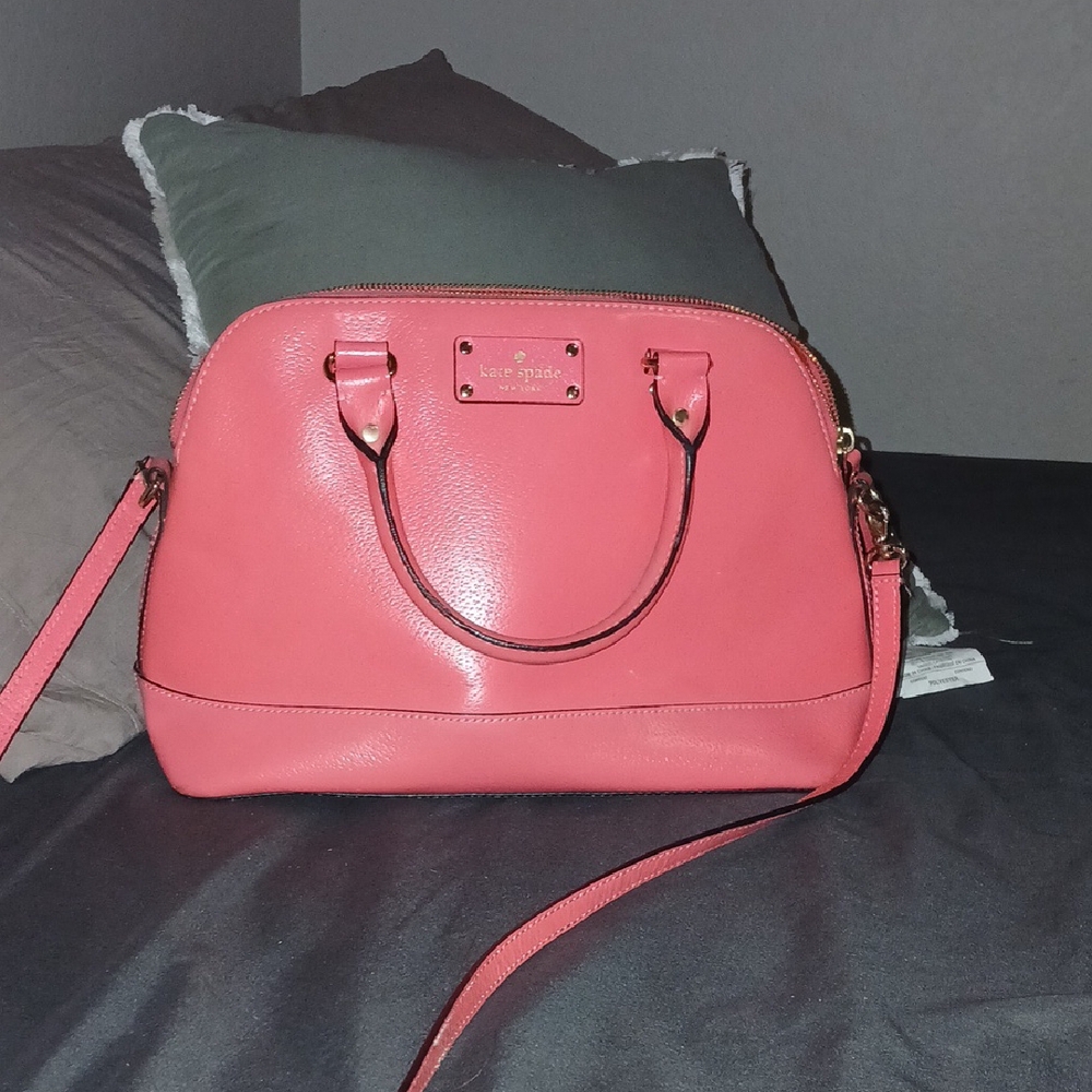 Kate Spade Pink Satchel Bag with Silver Hardware